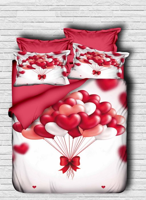 L'essentiel linge de maison Juego de funda de edredón individual Rojo, Blanco y Rosa L'essentiel linge de maison Juego de funda de edredón individual Rojo, Blanco y Rosa